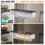 Chandeliers,Rectangular Crystal Chandelier Adjustable,E12 Modern Industrial Crystal Lights (Bulb Not Included) - Korvel