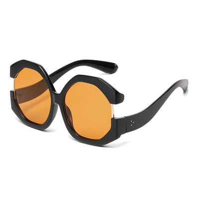 European and American fashion cat eyes, oversized sun protection and sunshade sunglasses for women, personalized color blocking street photography sunglasses for women - Korvel