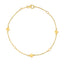 14k Yellow Gold Pearl Clover Bracelet