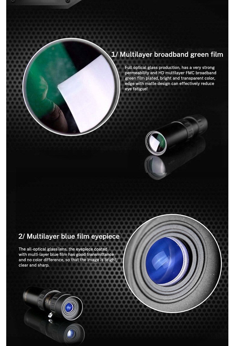 Télescope monoculaire portable HD 10-30×25 pour une utilisation en extérieur