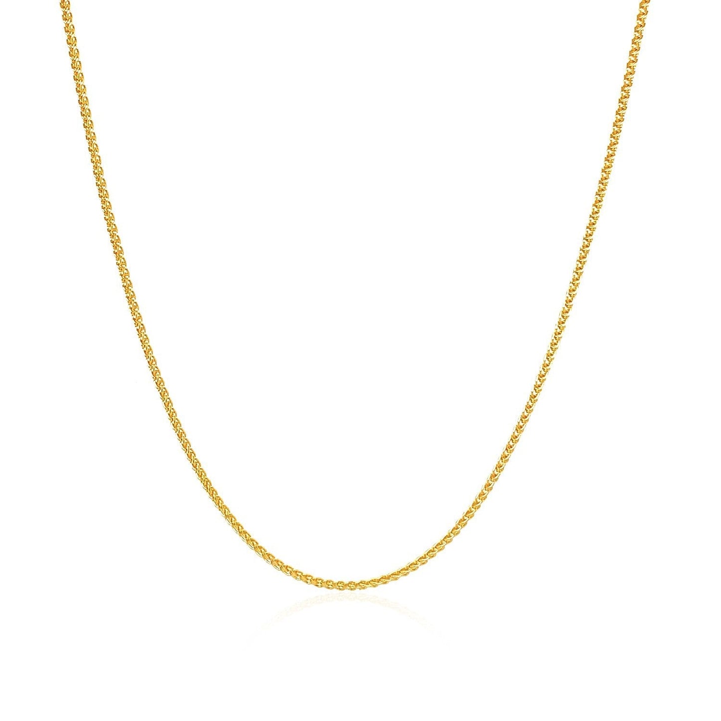 10k Yellow Gold Wheat Chain - 1.0mm Elegance
