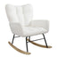Silla mecedora de tela de terciopelo - Diseño moderno en blanco tapizado