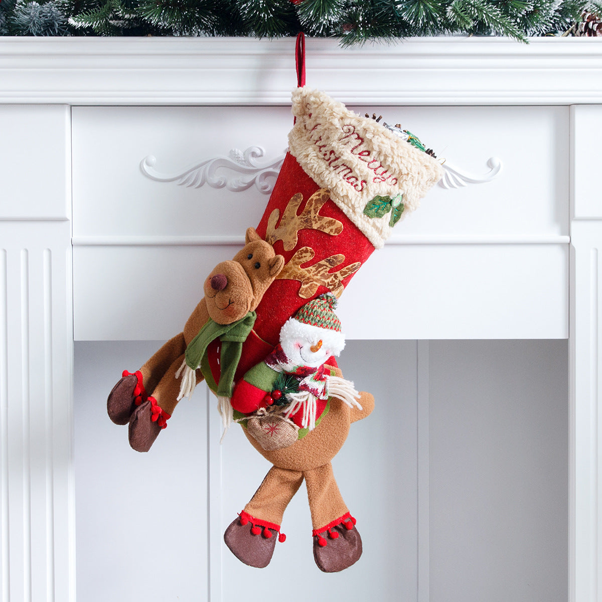 Santa Claus, snowman, deer riding socks, children's Christmas gifts, apple bags, jewelry, Christmas socks - Korvel