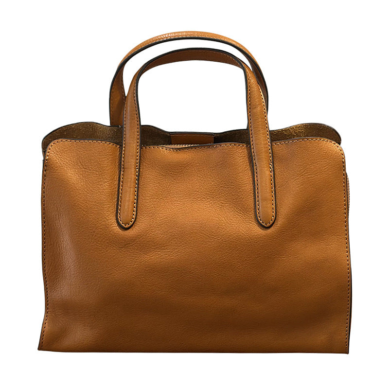 Premium Women's Casual All-Match Tote Bag in Full-Grain Cowhide Leather
