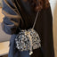Sequin Chain Drawstring Bucket Bag - Korvel