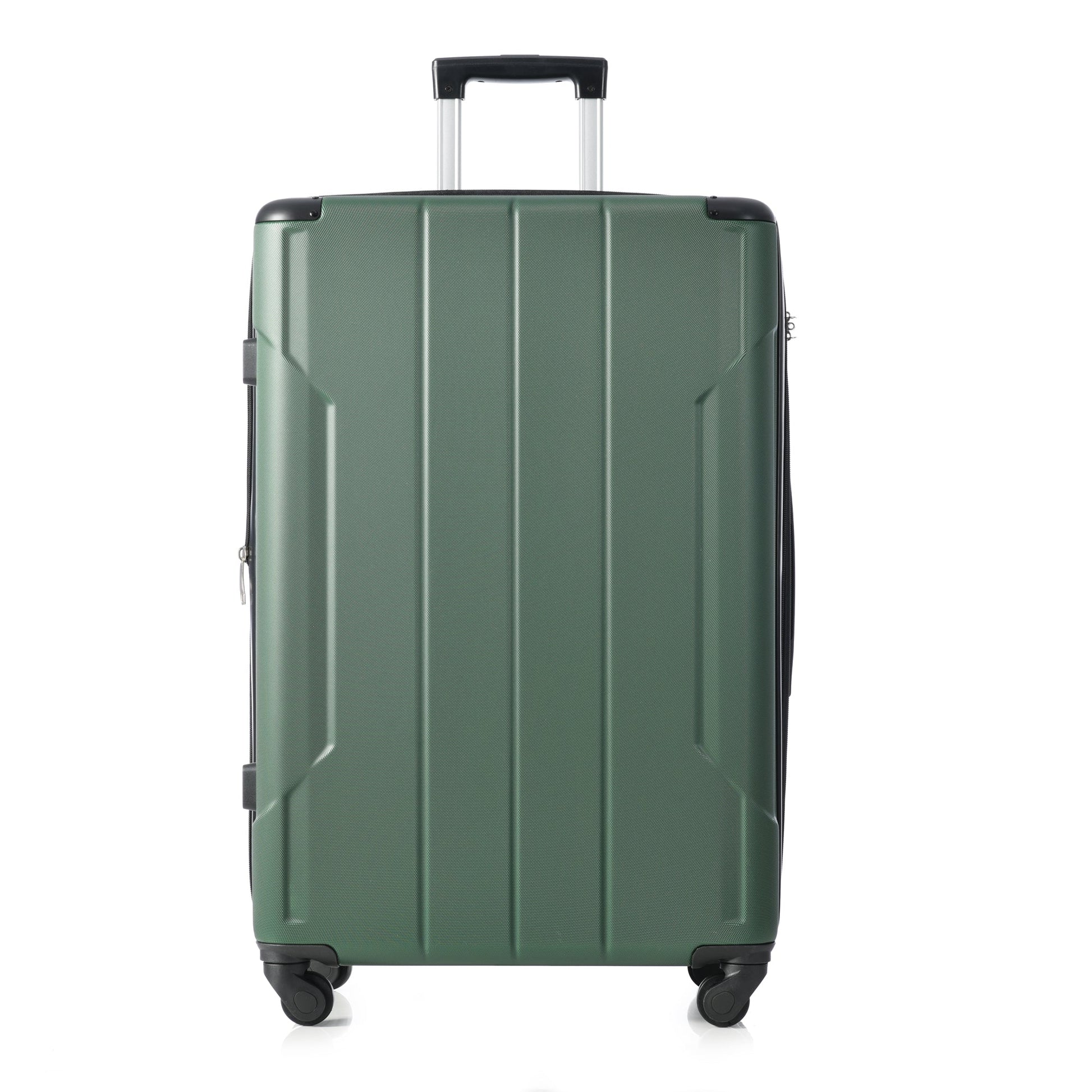 Hardshell Luggage Spinner Suitcase with TSA Lock Lightweight Expandable 24'' (Single Luggage) Green + ABS + 24 Inch - Korvel