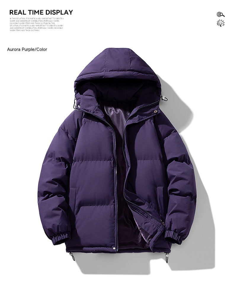 Men's Thickened Cotton-Padded Hoodie Coat for Winter