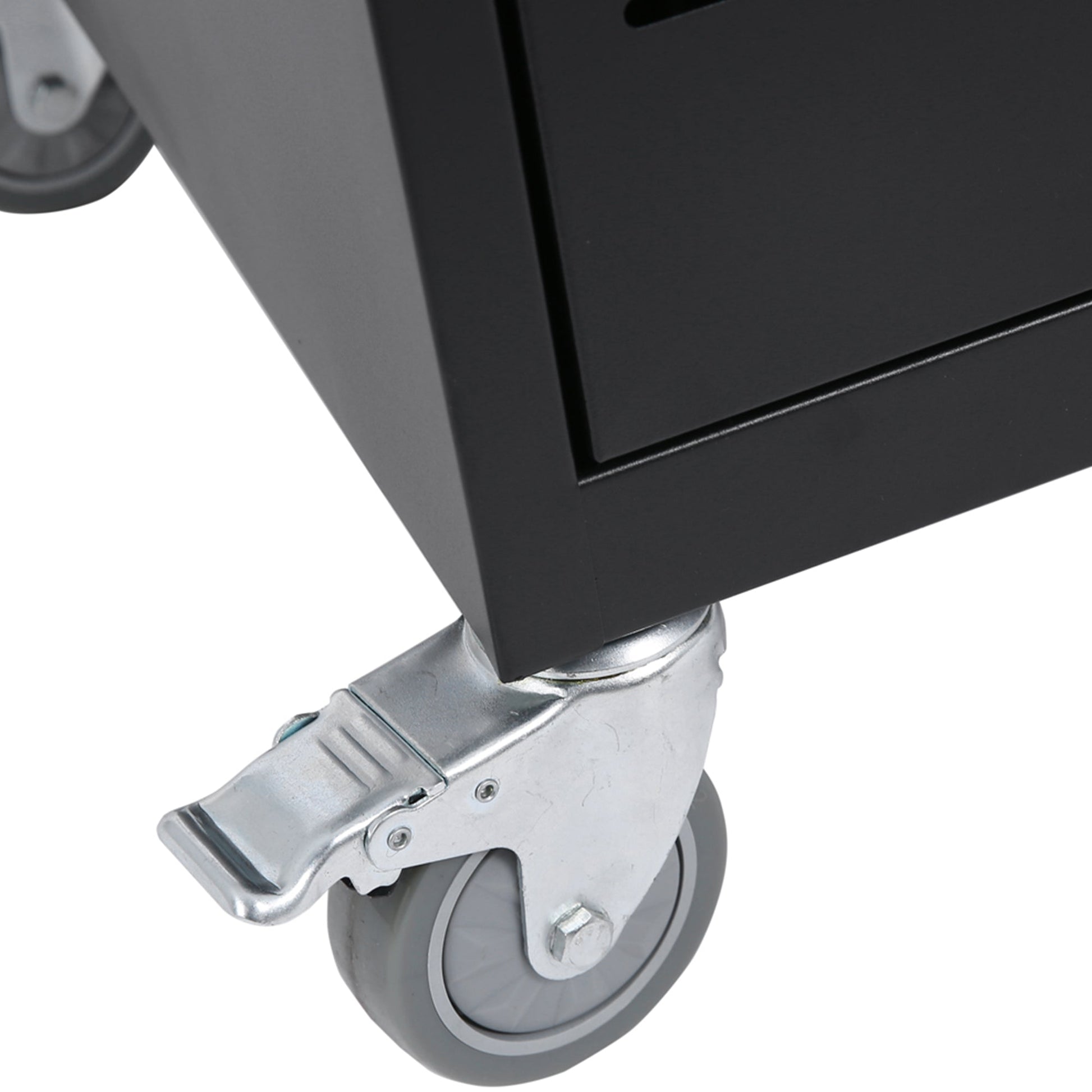 Mobile Charging Cart and Cabinet for Tablets Laptops 30-Device With Combination Lock--Black - Korvel