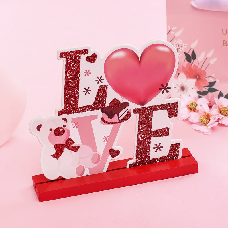 Valentine's Day Wooden Love Ornaments - DIY Desktop Decor