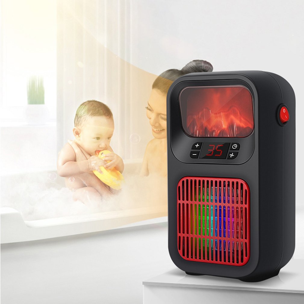 Compact 3D Simulation Flame Mini Heater