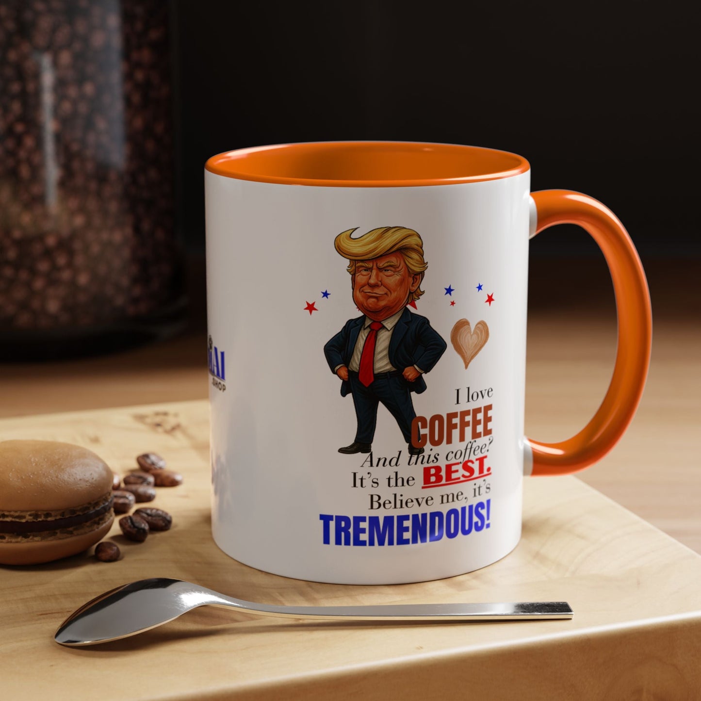 Taza de café de acento vibrante