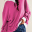 Contrast Dropped Shoulder Long Sleeve Sweatshirt - Korvel