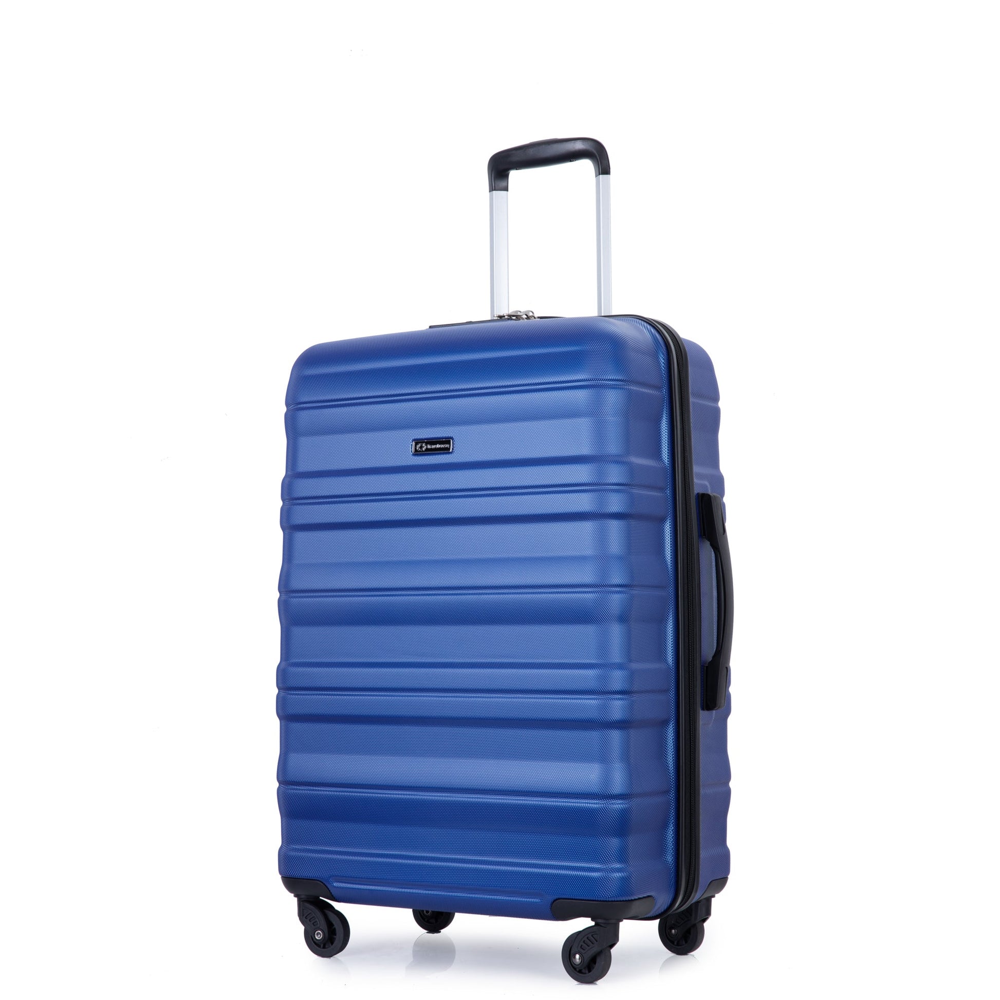 3 Piece Luggage Sets PC Lightweight & Durable Expandable Suitcase with Two Hooks, Spinner Wheels, TSA Lock, (21/25/29) Dark Blue - Korvel