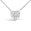 Collar con Colgante de Corazón de Diamante en Oro Blanco de 14K - 18"