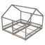 Twin Size House Platform Beds Two Shared Beds Gray - Korvel