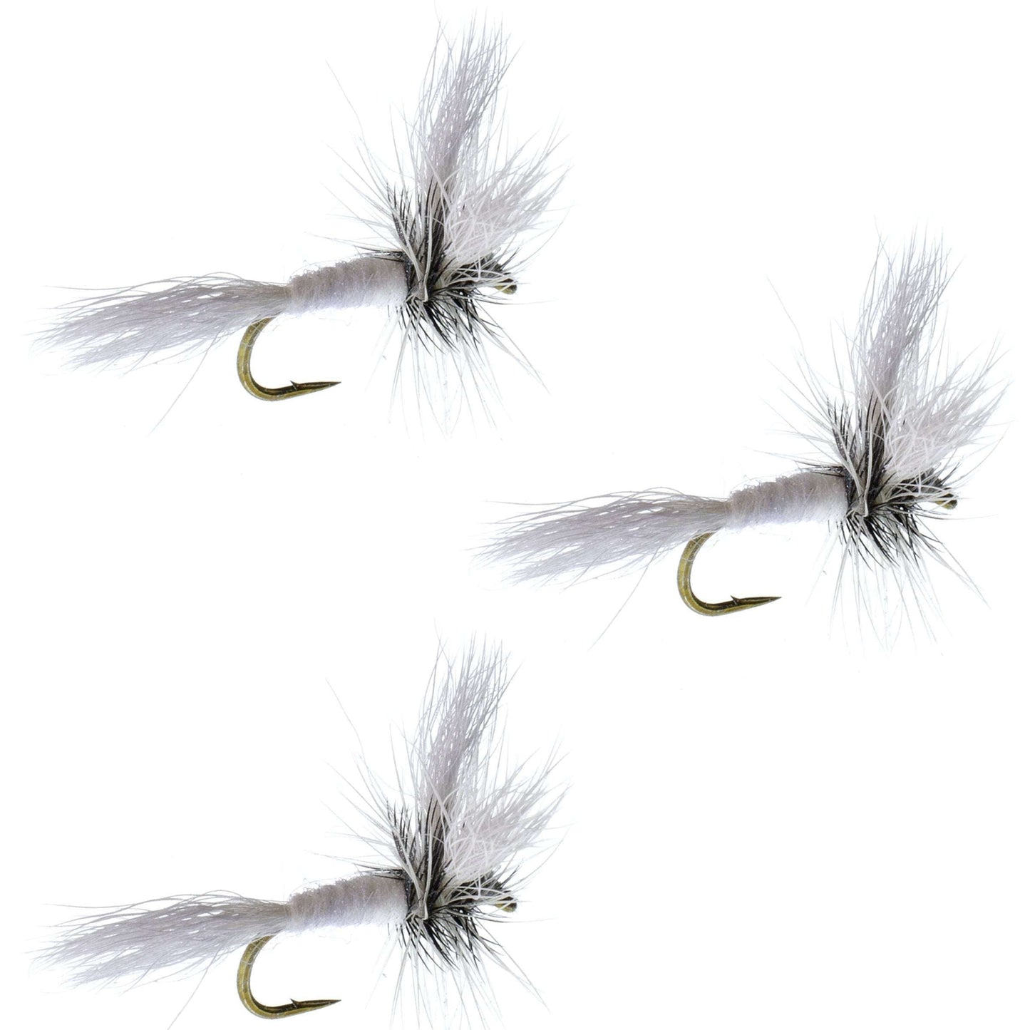 Pack de 3 mouches sèches barbless White Wulff Classic Hair Wing - Taille 12