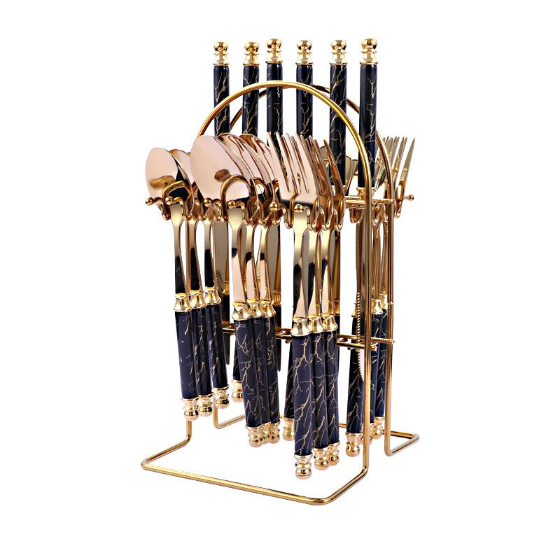 Elegant 24-Piece Stainless Steel Flatware Set