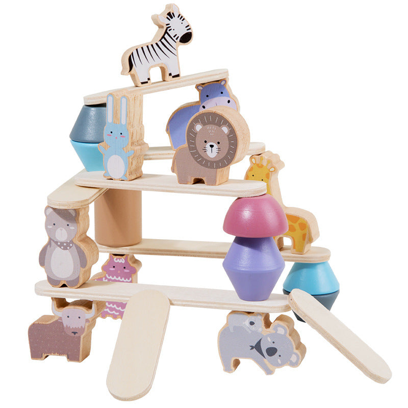 Jouet de blocs de construction empilables en bois - Dinosaure