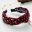 Exaggerated Fashion Hair Bands Female Corduroy Temperament Sweet Hair Ornaments Wide Side Knotted With Diamonds Headband - Korvel