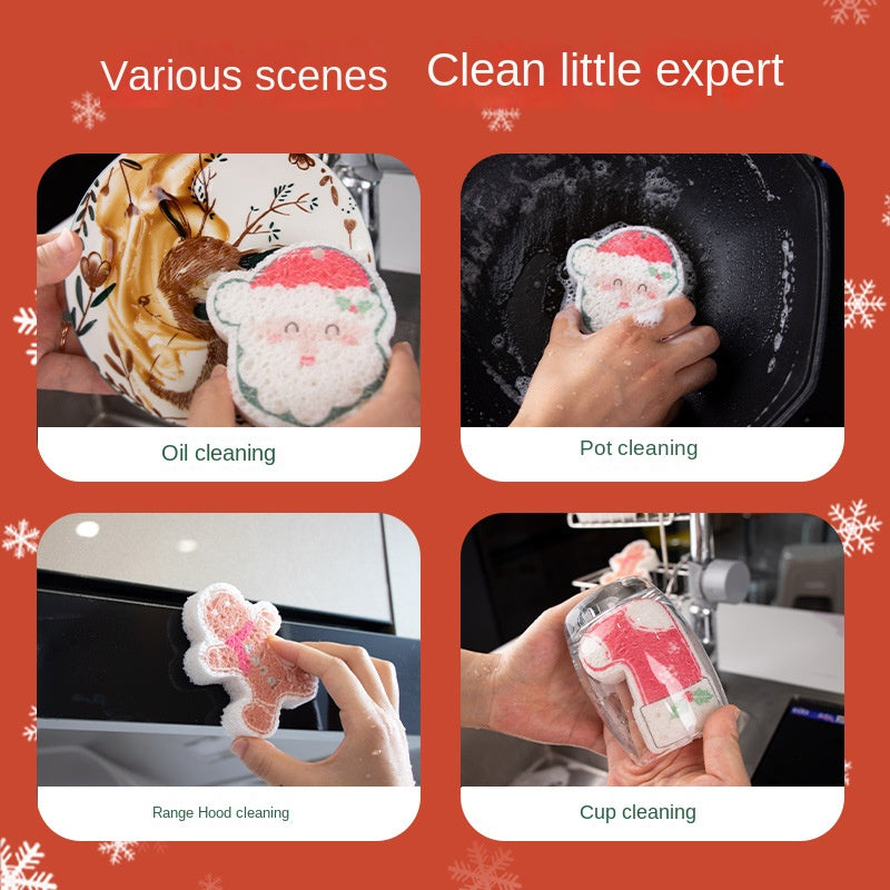 Christmas supplies, printed wood pulp, dishwashing cotton, kitchen cleaning, absorbent, non greasy, compressed wood pulp cotton, - Korvel