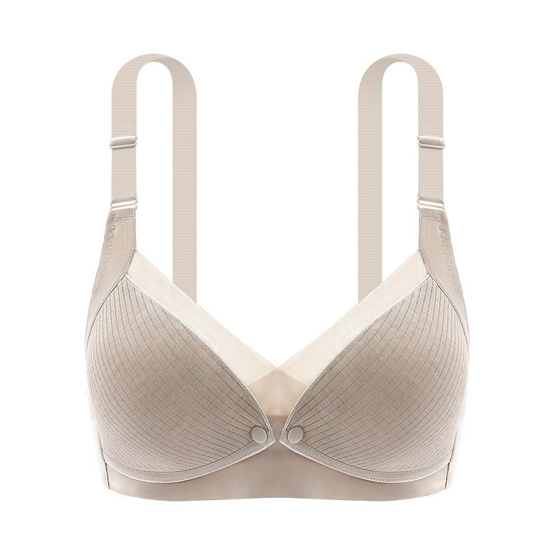 Nursing Underwear Maternity Underwear Front Open Buckle Thin Seamless Bra Cotton Lining Large Size Nursing Bra - Korvel
