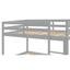 Twin over Twin Floor Bunk Bed,Grey - Korvel