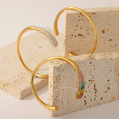Colorful zirconium full diamond high-end fashion stainless steel casting bracelet bracelet bracelet accessories - Korvel
