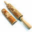 Wooden Rolling Pin Beechwood Laser Engraved Printed Rolling Pin Embossing Christmas Flip Sugar Cookie Rolling Pin - Korvel