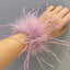 Real Ostrich feather cuff plumes bracelet for women white Cuffs pens Shirt with feathers girls fur cuffs ornament boa plume - Korvel