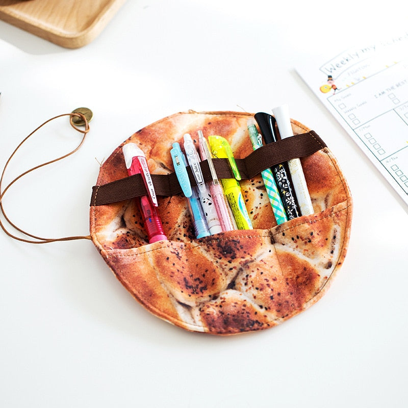 Tricolor Cartoon Pencil Case for Students