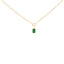 10K Yellow Gold Emerald Cut Green Emerald Pendant Necklace - 18 inch