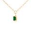 10K Yellow Gold Emerald Cut Green Emerald Pendant Necklace - 18 inch