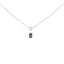 Pendentif en saphir bleu taillé émeraude en or blanc 10K - 18 pouces