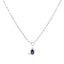 10K White Gold Blue Sapphire Solitaire Pendant Necklace - 18"