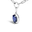 10K White Gold Blue Sapphire Solitaire Pendant Necklace - 18"