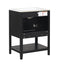 Meuble de salle de bain moderne noir de 24" avec évier en céramique élégant