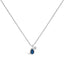 Collar con colgante de encanto de zafiro azul y diamante en oro blanco de 14 quilates - 18"