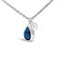 Collar con colgante de encanto de zafiro azul y diamante en oro blanco de 14 quilates - 18"