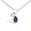Collar con colgante de encanto de zafiro azul y diamante en oro blanco de 10 quilates - 18"