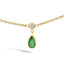 10K Yellow Gold Emerald and Diamond Station Necklace - 18"