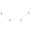 10K White Gold Blue Sapphire & Diamond Station Necklace - 18"