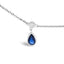 10K White Gold Blue Sapphire & Diamond Station Necklace - 18"