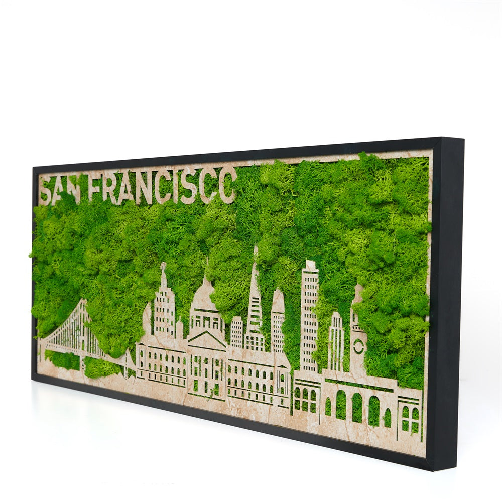 San Francisco Moss City Silhouette Metal Wall Art - Korvel
