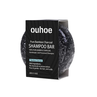 Organic Bamboo Charcoal Shampoo Bar, Deep Cleansing Scalp Strong And Strong Hair Nourishing Repair Improve Dry Shampoo Soap - Korvel