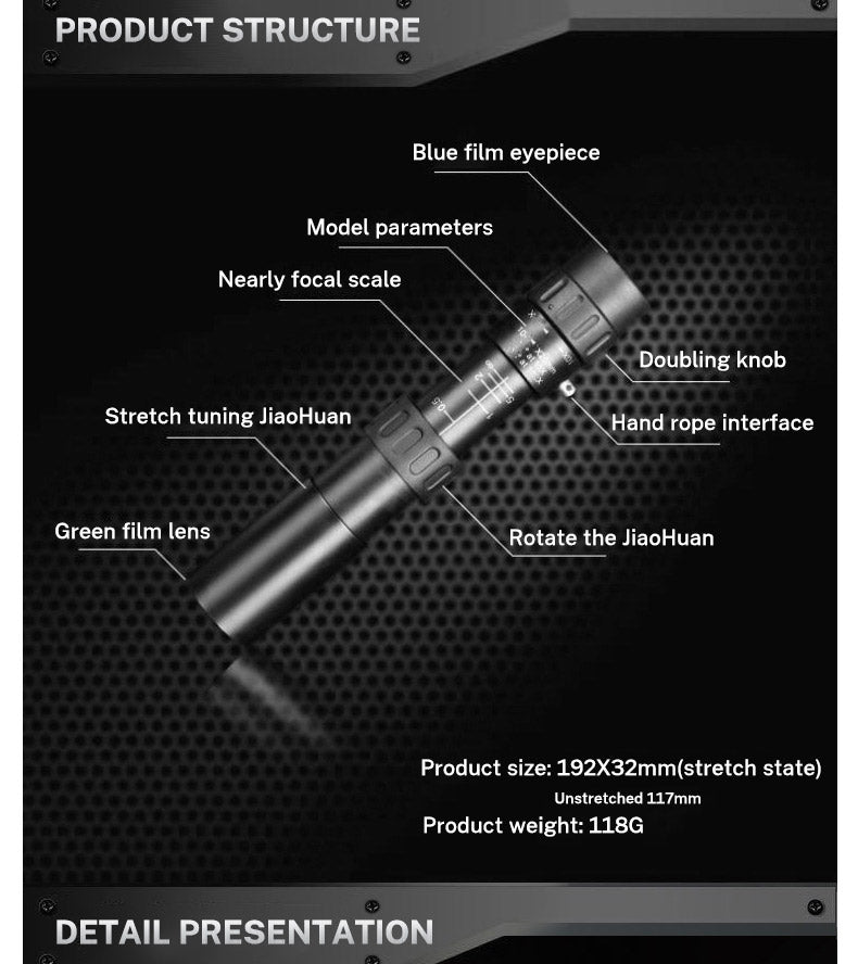 Télescope monoculaire portable HD 10-30×25 pour une utilisation en extérieur