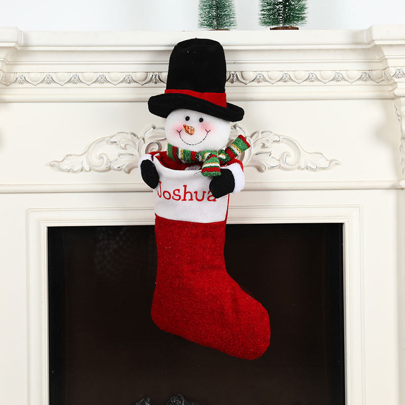 Christmas Decorations Single Head Hug Christmas Socks Gift Bag Candy Bag Christmas Eve Bedhead Pendant - Korvel