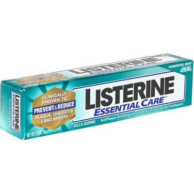 Listerine Essential Care Fluoride Toothpaste - Powerful Mint Gel