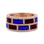 Bague en or rose 18K avec émail et diamants - Taille 7