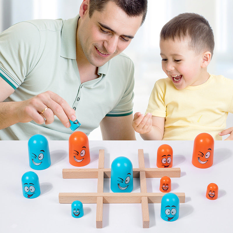 Preschool board game nesting doll face changing cross chess training intelligence parent-child interactive puzzle toy - Korvel