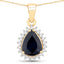 2.09 Carat Genuine Blue Sapphire and White Diamond Pendant